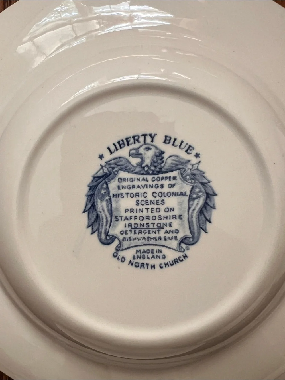 Vintage set of (4) Wedgwood Liberty Blue Old North Church soup bowls England